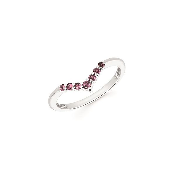 14K White Gold Chevron Created Alexandrite Stackable Ring - June Confer’s Jewelers Bellefonte, PA