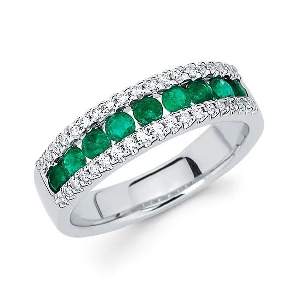 14 Karat White Gold Emerald And Diamond Fashion Ring Confer’s Jewelers Bellefonte, PA