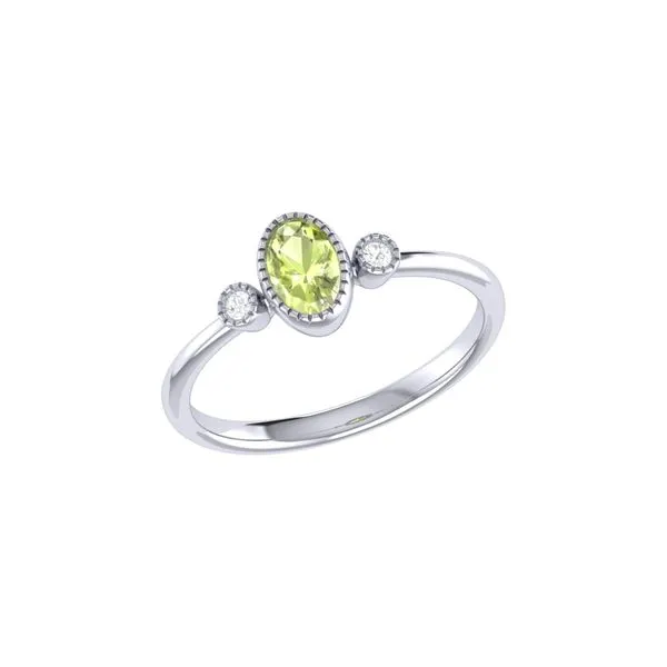 14K White Gold Oval Cut Peridot And Diamond Birthstone Ring Confer’s Jewelers Bellefonte, PA