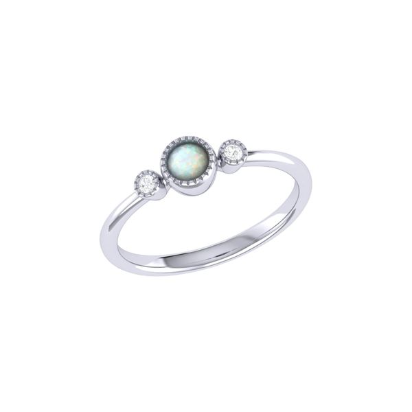 14K White Gold Opal And Diamond Birthstone Ring Confer’s Jewelers Bellefonte, PA