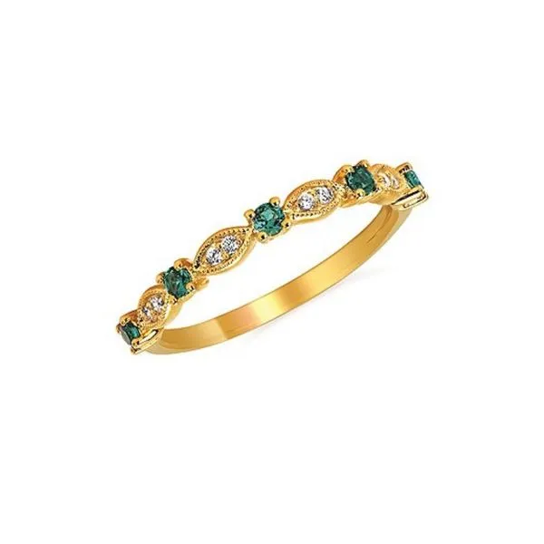 14 Karat Yellow Gold Emerald And Diamond Band Confer’s Jewelers Bellefonte, PA