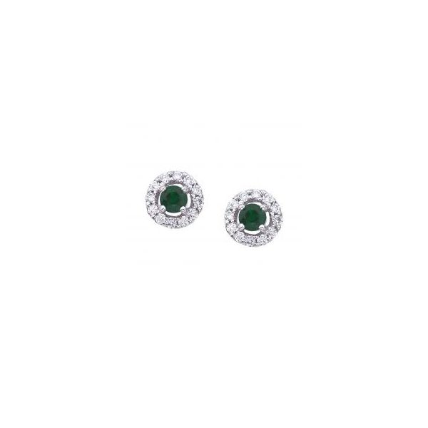 14K Emerald & Diamond Halo Earrings Confer’s Jewelers Bellefonte, PA
