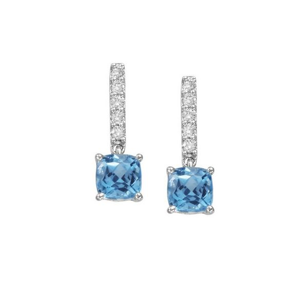 14K Gold Blue Topaz & Diamond Earrings Confer’s Jewelers Bellefonte, PA