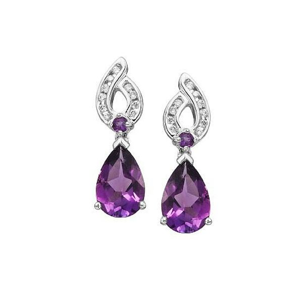 14K Amethyszt & Diamond Earrings Confer’s Jewelers Bellefonte, PA