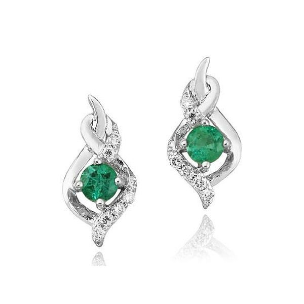 14K White Gold Emerald and Diamond Earrings Confer’s Jewelers Bellefonte, PA