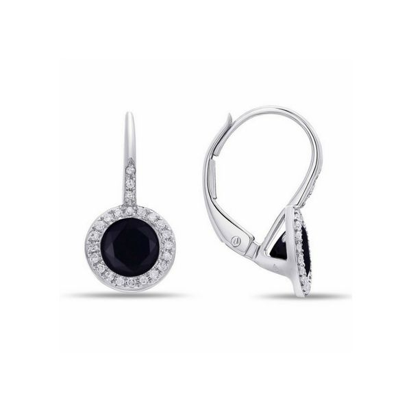 14K Black Onyx & Diamond Halo Earrings Confer’s Jewelers Bellefonte, PA