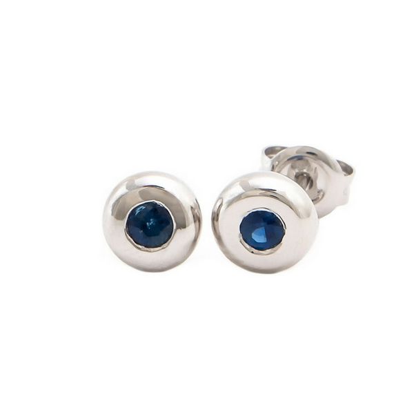 14K Blue Sapphire Bezel Set Stud Earrings Confer’s Jewelers Bellefonte, PA