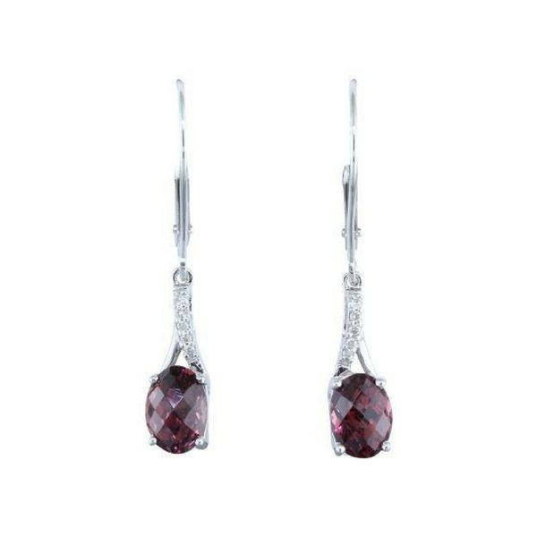14K Garnet & Diamond Dangle Earrings Confer’s Jewelers Bellefonte, PA