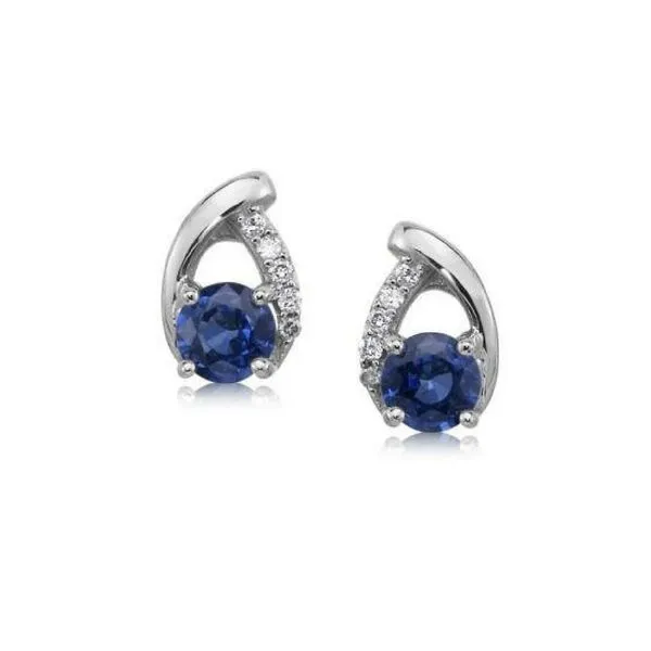 14k White Gold Blue Sapphire and Diamond Earrings Confer’s Jewelers Bellefonte, PA