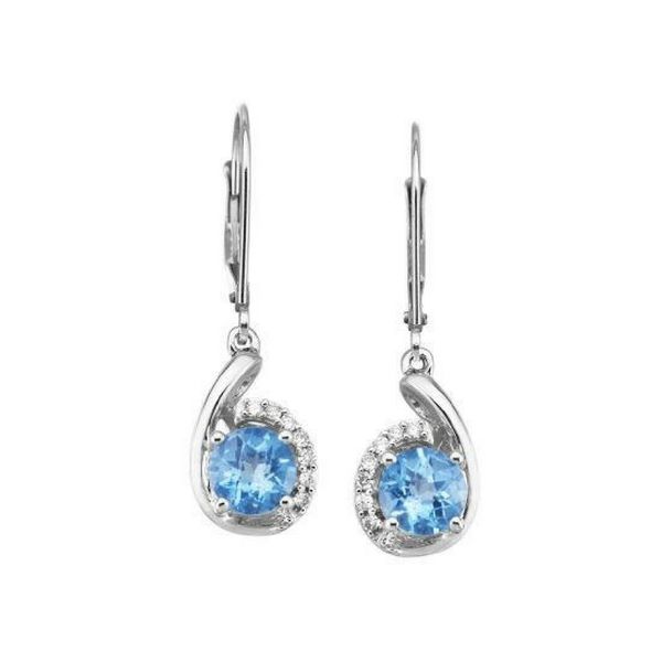 14K Blue Topaz & Diamond Dangle Earrings Confer’s Jewelers Bellefonte, PA