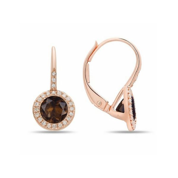 14K Rose Gold Smokey Topaz & Diamond Earrings Confer’s Jewelers Bellefonte, PA