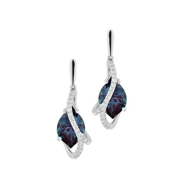 Chatham Created Alexandrite and Diamond Drop Earrings Confer’s Jewelers Bellefonte, PA