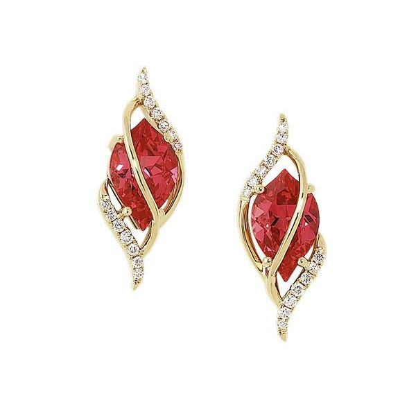 Chatham Created Padparadscha Sapphire and Diamond Earrings Confer’s Jewelers Bellefonte, PA