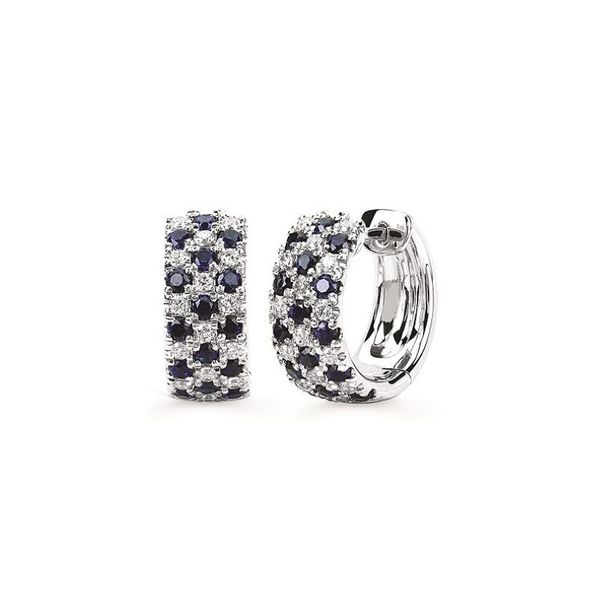 Diamond and Sapphire Huggie Hoop Earrings Confer’s Jewelers Bellefonte, PA