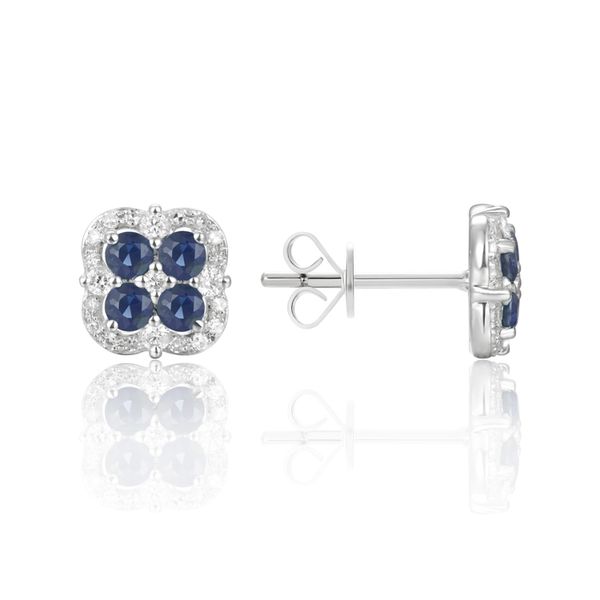 14k White Gold Sapphire and Diamond Stud Earrings Confer’s Jewelers Bellefonte, PA
