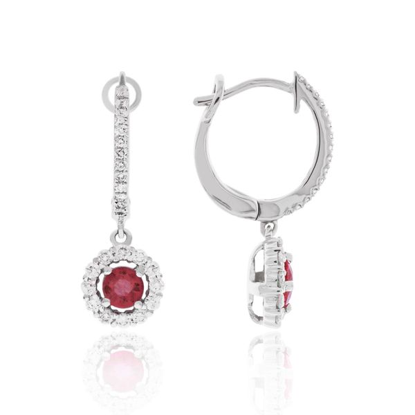 14K White Gold Ruby And Diamond Dangle Earrings Confer’s Jewelers Bellefonte, PA
