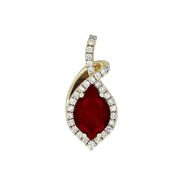 14K Yellow Gold Lab Created Ruby and Lab Grown Diamond Pendant Confer’s Jewelers Bellefonte, PA