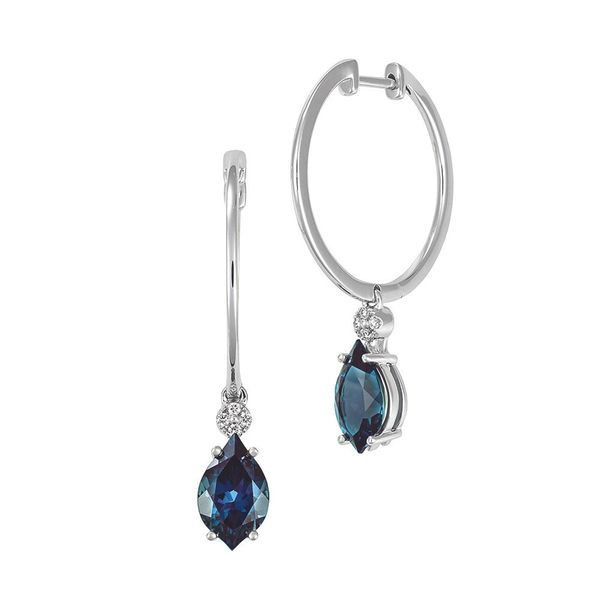 14 Karat White Gold Created Alexandrite and Lab Grown Diamond Earrings Confer’s Jewelers Bellefonte, PA