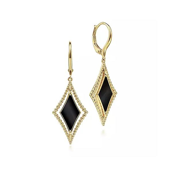 14K Yellow Gold Bujukan Black Onyx Drop Earrings Confer’s Jewelers Bellefonte, PA