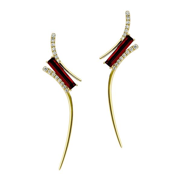 14 Karat Yellow Gold Lab Created Ruby Fashion Earrings Confer’s Jewelers Bellefonte, PA