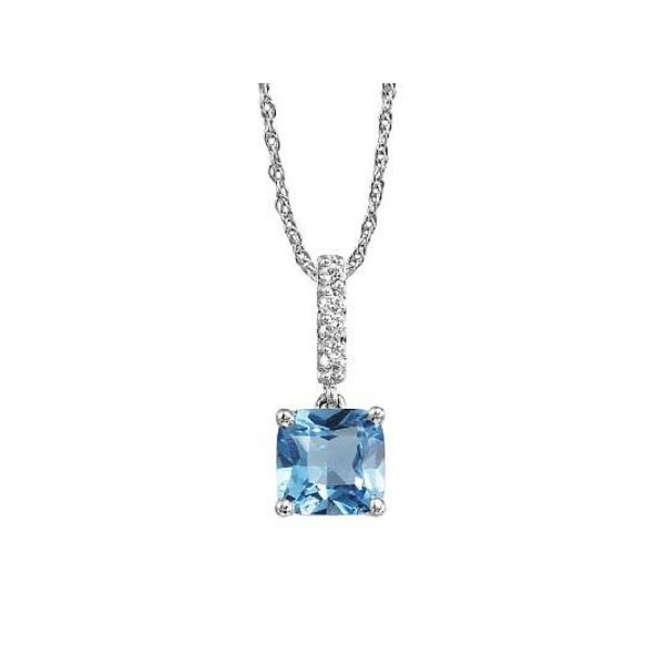14K Gold Blue Topaz & Diamond Pendant Confer’s Jewelers Bellefonte, PA