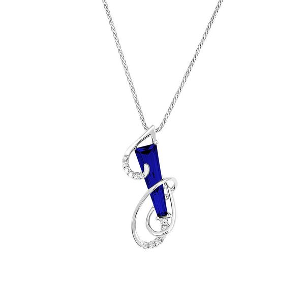 14k White Gold Lab Grown Sapphire Initial Pendant Confer’s Jewelers Bellefonte, PA