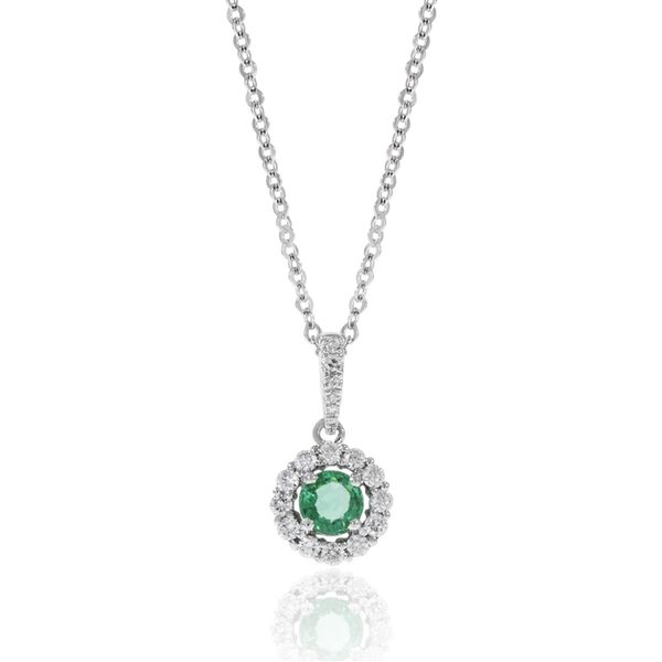 14K White Gold Emerald And Diamond Pendant Confer’s Jewelers Bellefonte, PA