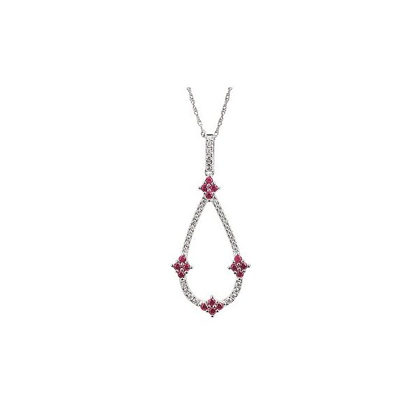 14K White Gold Ruby and Diamond Fashion Necklace Confer’s Jewelers Bellefonte, PA