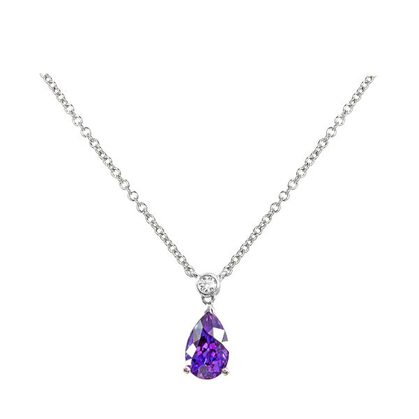 18K White Gold Purple Sapphire And Diamond Pendant Confer’s Jewelers Bellefonte, PA