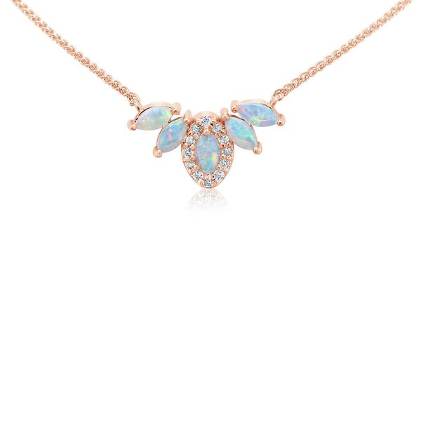 14 Karat Rose Gold Australian Opal And Diamond Necklace Confer’s Jewelers Bellefonte, PA