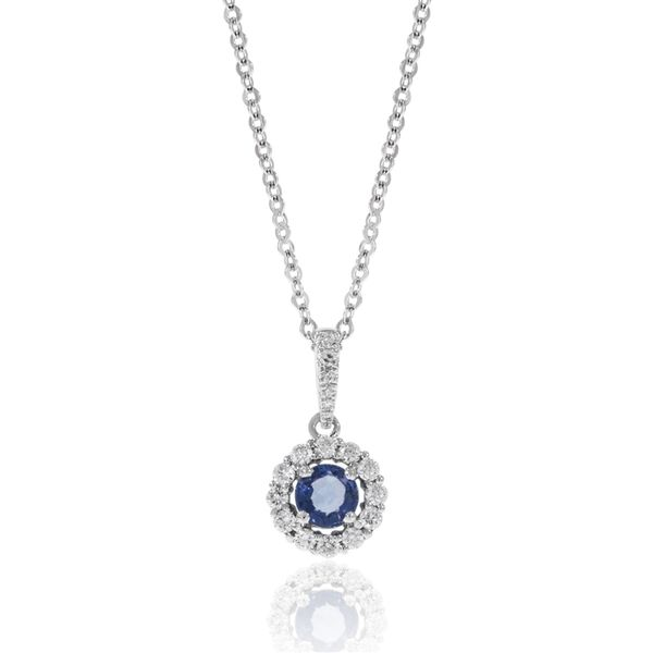 14K White Gold Sapphire And Diamond Pendant Necklace Confer’s Jewelers Bellefonte, PA