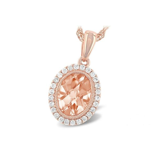 14K Rose Gold Morganite And Diamond Pendant Confer’s Jewelers Bellefonte, PA