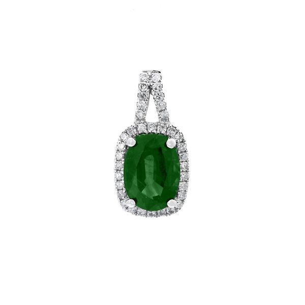 14K White Gold Emerald And Diamond Pendant Confer’s Jewelers Bellefonte, PA