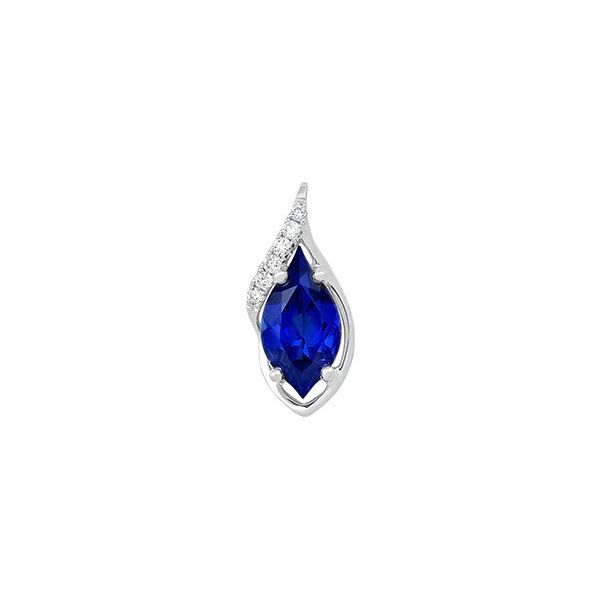 14K White Gold Lab Created Sapphire and Lab Grown Diamond Pendant Confer's Jewelers Bellefonte, PA