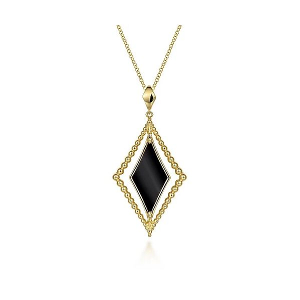 14K Yellow Gold Bujukan Onyx Rhombus Pendant Necklace Confer’s Jewelers Bellefonte, PA