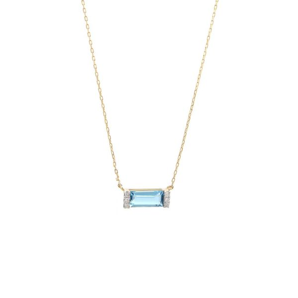 14K Yellow Gold Blue Topaz and Diamond Pendant Confer’s Jewelers Bellefonte, PA