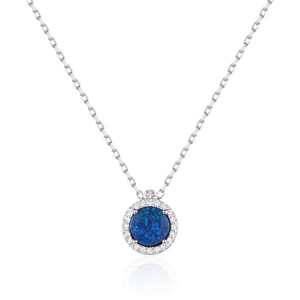 14K White Gold Opal And Diamond Pendant Confer’s Jewelers Bellefonte, PA