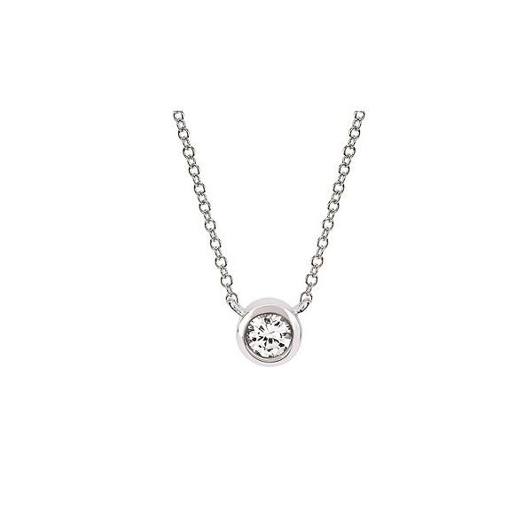 10K White Gold Created White Sapphire Pendant Necklace Confer’s Jewelers Bellefonte, PA