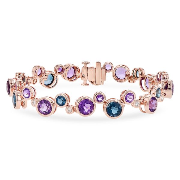 14K Rose Gold Bezel Set Multi Gemstone Bracelet Confer’s Jewelers Bellefonte, PA