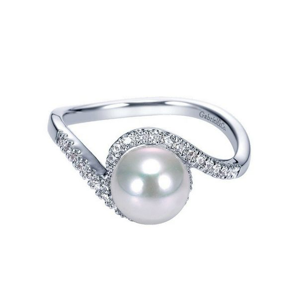 14k White Gold Gabriel NY Pearl & Diamond Ring Confer’s Jewelers Bellefonte, PA