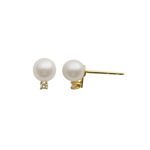 Akoya Pearl & Diamond Stud Earrings 14K Gold Confer’s Jewelers Bellefonte, PA