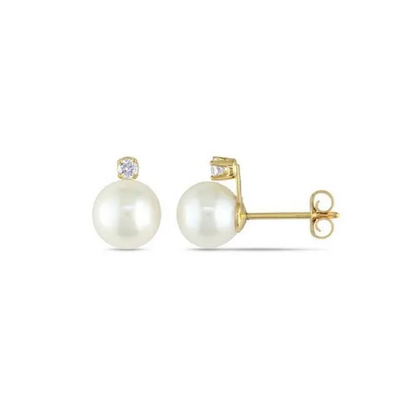 14K Pearl & Diamond Stud Earrings Confer’s Jewelers Bellefonte, PA