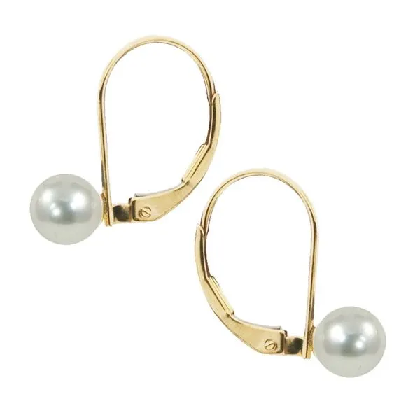 14KT Yellow Gold Akoya Pearl Leverback Earrings Confer’s Jewelers Bellefonte, PA