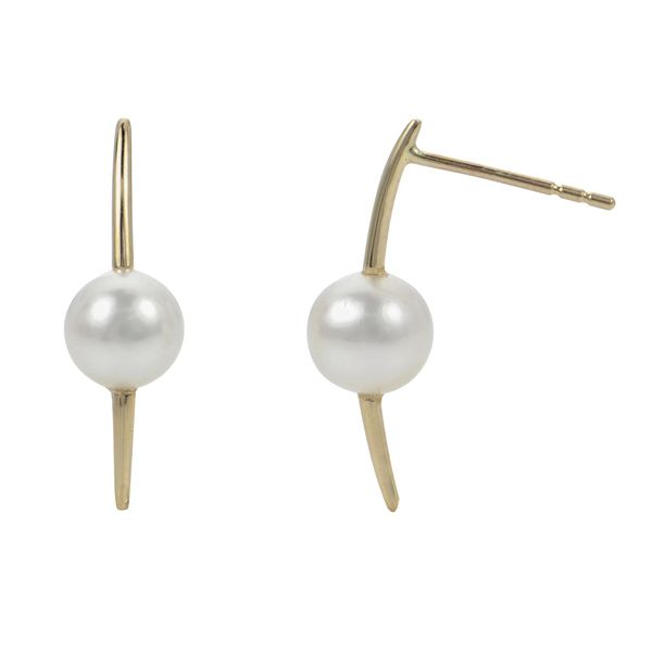 14 Karat Yellow Gold 5.5-6mm Freshwater Arced Bar Pearl Earrings Confer’s Jewelers Bellefonte, PA