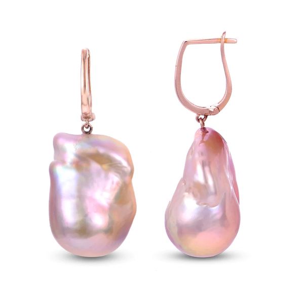 14K Rose Gold Natural Baroque Drop Earrings Confer's Jewelers Bellefonte, PA