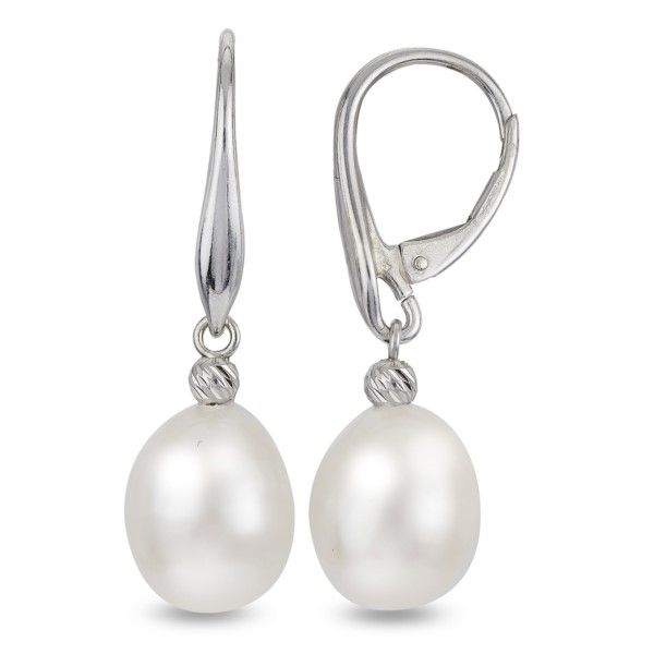 Sterling Silver 9-10mm Rice Freshwater and Brilliance Bead Drop Pearl Earrings Confer’s Jewelers Bellefonte, PA