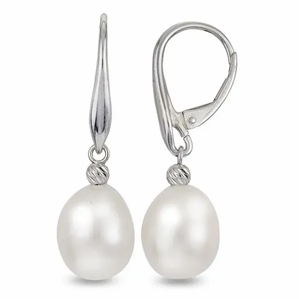 Sterling Silver 9-10mm Rice Freshwater and Brilliance Bead Drop Pearl Earrings Confer’s Jewelers Bellefonte, PA