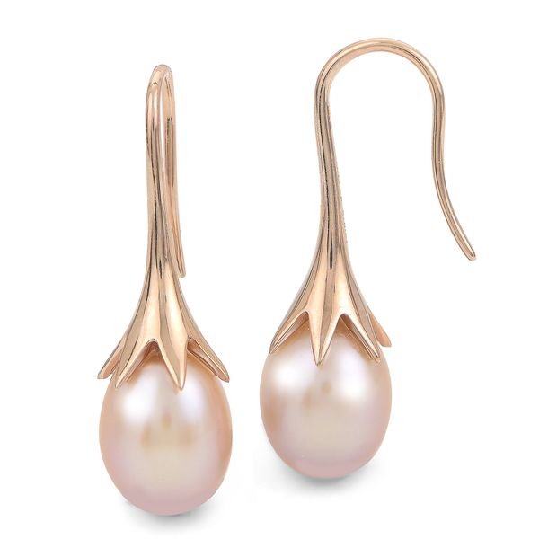 14 Karat Rose Gold 8-9MM Natural Pink Freshwater Cultured Pearl Hook Earrings Confer’s Jewelers Bellefonte, PA