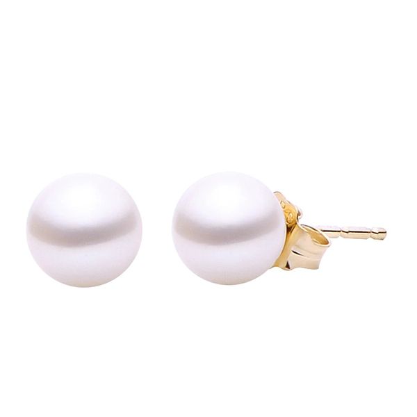 14 Karat Yellow Gold 5MM Freshwater Pearl Stud Earrings Confer’s Jewelers Bellefonte, PA