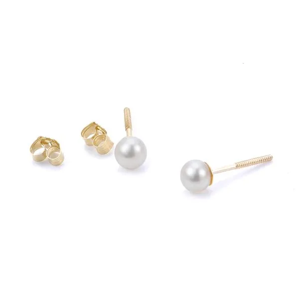 Children's 14 Karat Yellow Gold Freshwater Pearl Earring Confer’s Jewelers Bellefonte, PA